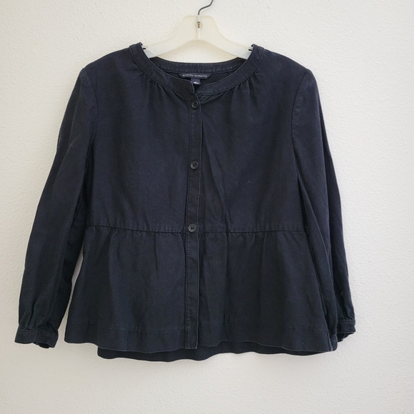 Banana Republic Cropped Top Button Front Cotton Blend - Picture 1 of 4